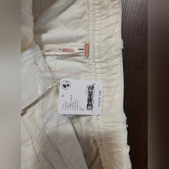 FP cotton/linen raw hem pants L - Picture 3 of 4